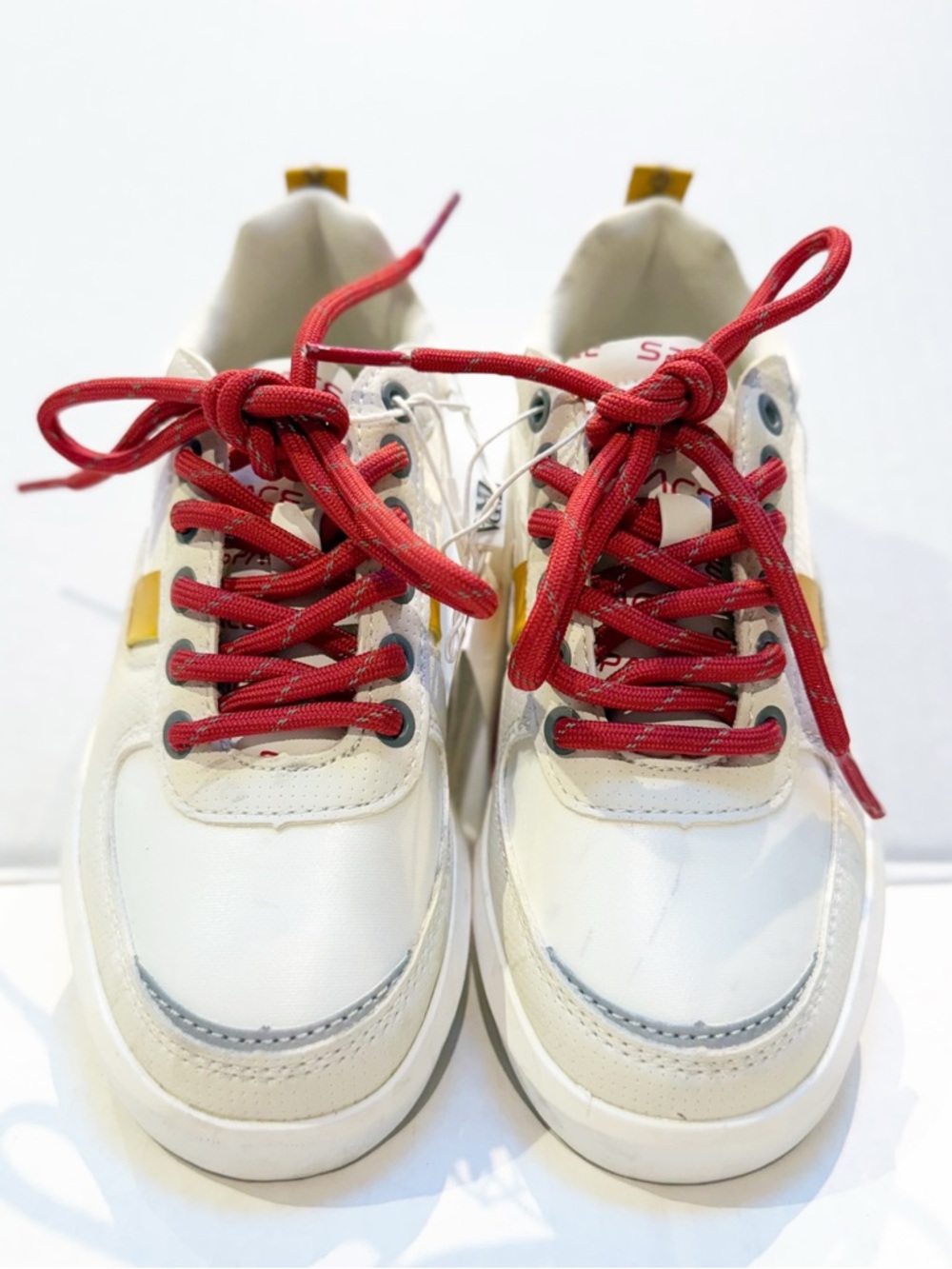 Zara Cream and Red Kids Sneakers